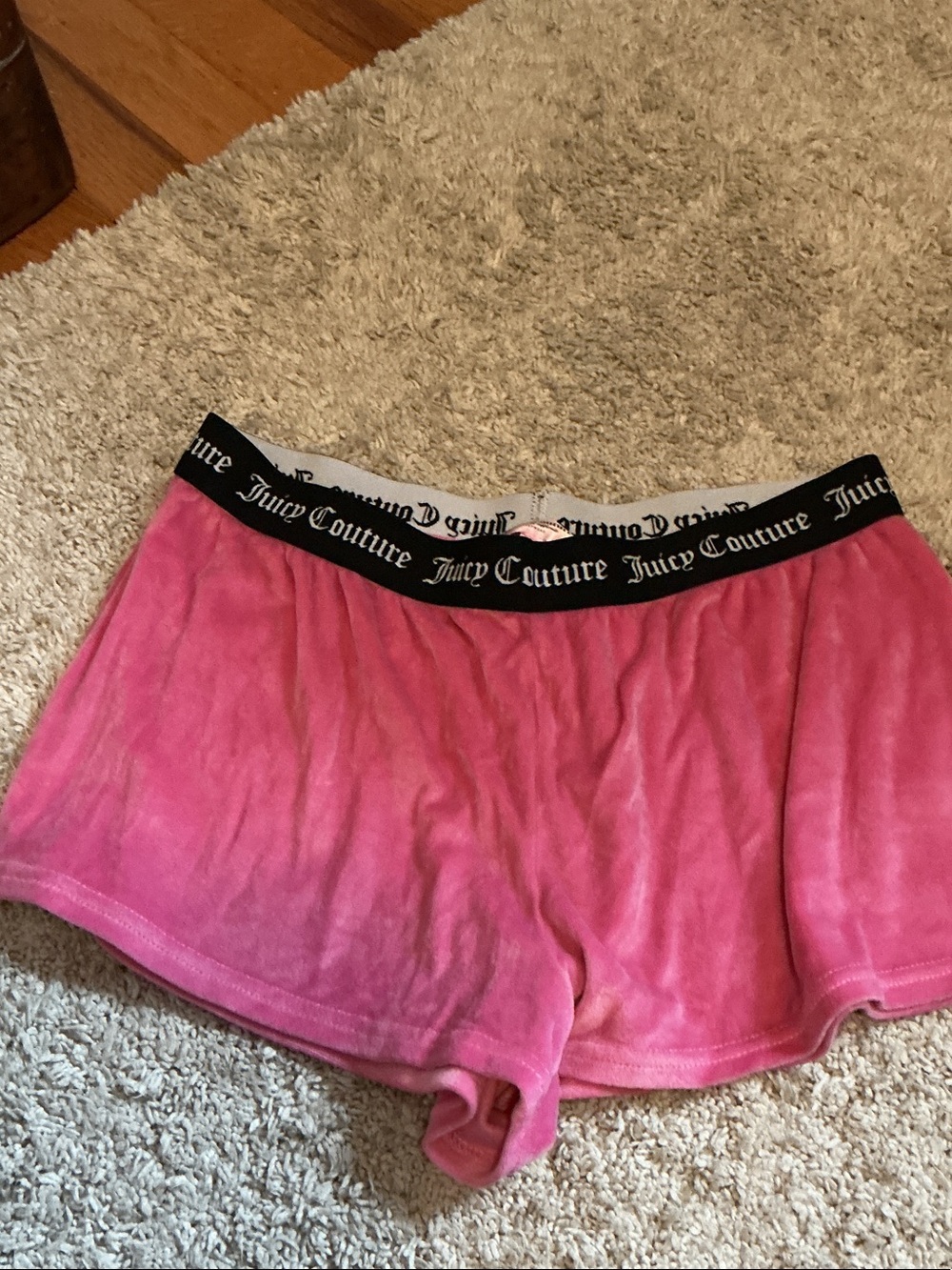Juicy Couture Hot Pink Velour Lounge Shorts with Branded Waistband